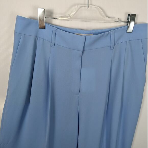 Lafayette 148 Ellis Pleated Finesse Crepe Ankle Pants Fresh Blue Cuffed NWT 16 - Picture 5 of 10